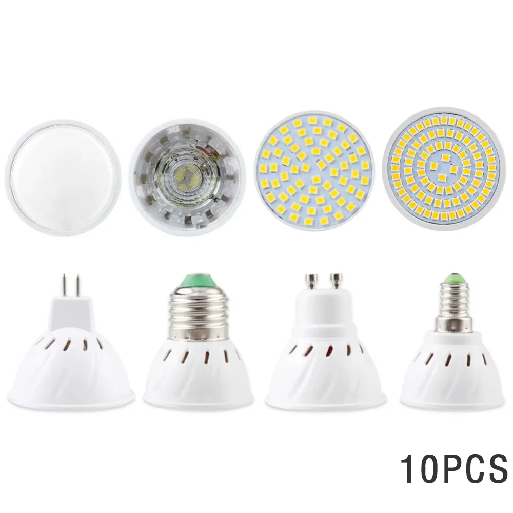 

10PC Led Bulb Spotlight MR16 GU10 E27 E14 Spot Lamp 2835 SMD Lampada GU5.3 220V 110V 12V COB bulb 3W 9W 12W 15W For Home Decor