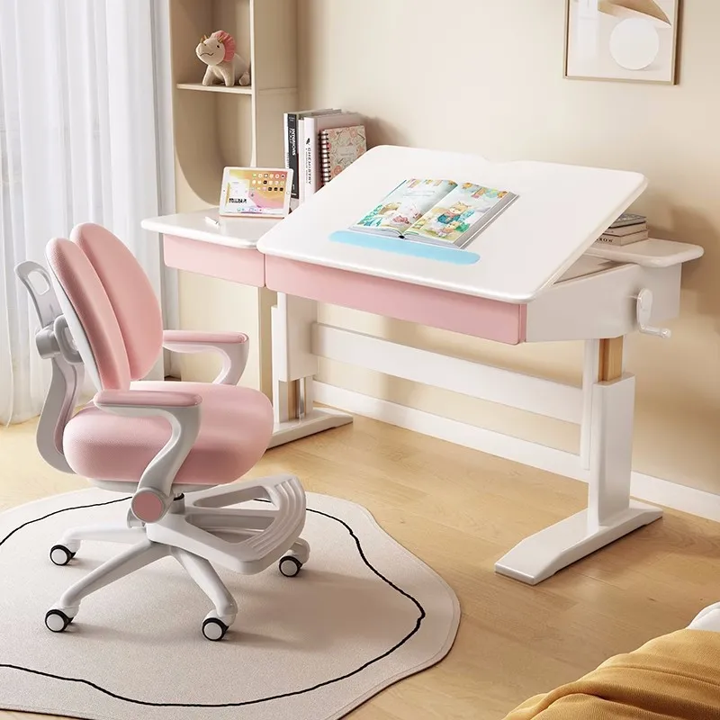 Adjustable Height Children's Study Table, Ergonomic Smart Education Learning Table and Chair