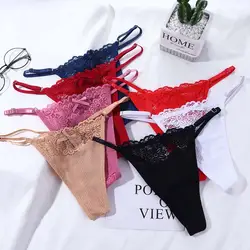 New Sexy Lace Women Panties Underwear Adjustable G-String Thongs Females Hollow Out Briefs Underpants Lingerie