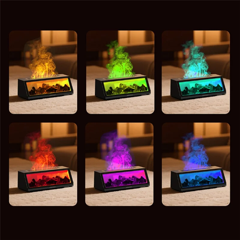 

Desktop Simulated Wood Flame Aroma Diffuser Fireplace Flame Humidifier Simulated Fireplace Flame Humidifier For Home