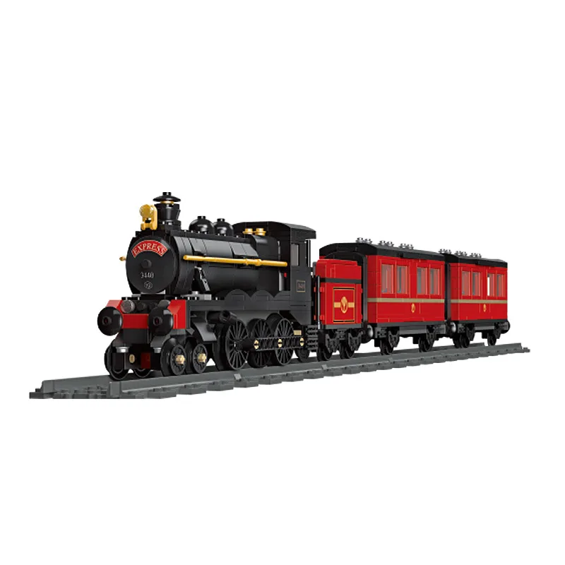

Steam Train Building Blocks DIY Assembly Bricks Set Retro Locomotive Model Vehicle Toy Educational Construction Gift for Boys Ki