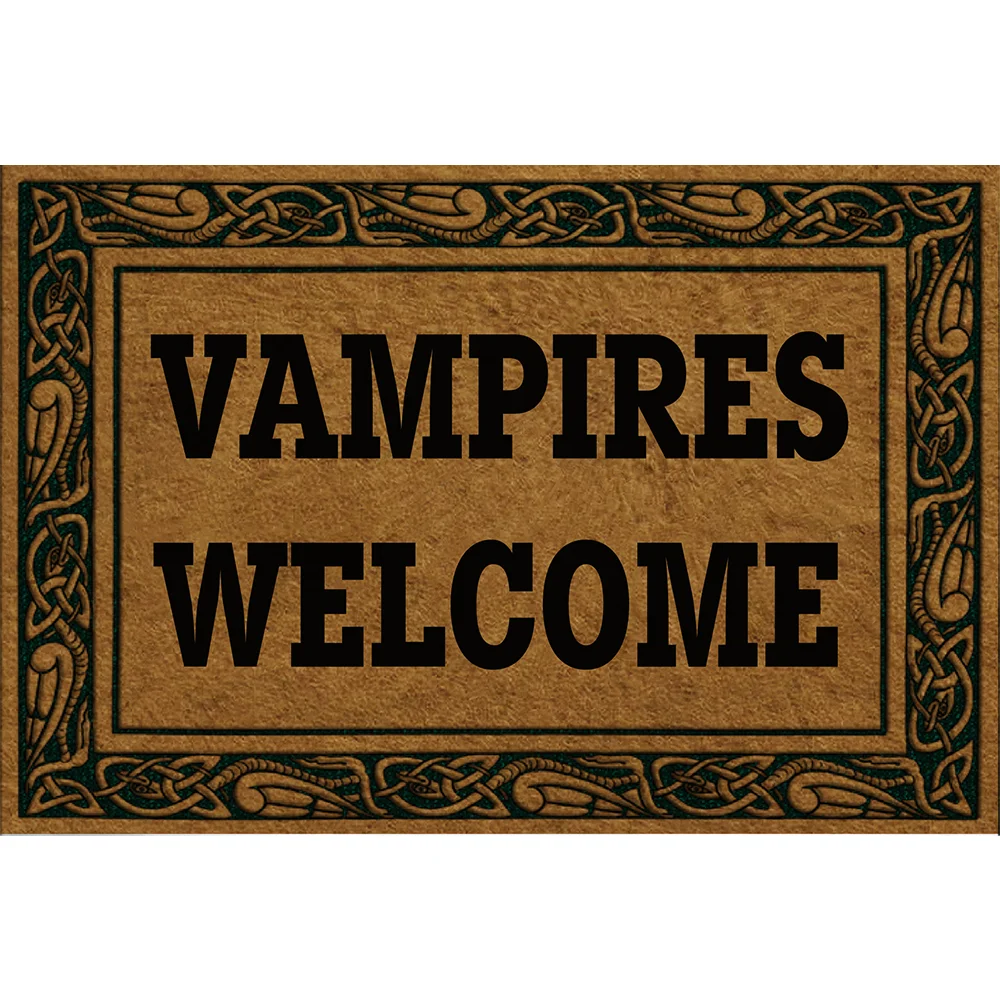 

Halloween Doormat Vampires Welcome Door Mat Rubber Non-Slip Entrance Rug Floor Mat Balcony Mat Funny Home Decor Indoor Mat