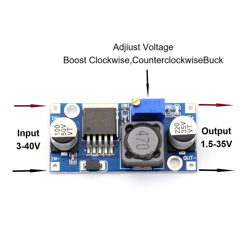 LM2596s DC-DC Step-down Power Supply Module 3A Adjustable Step-down module LM2596 Voltage Regulator 24V 12V 5V 3V