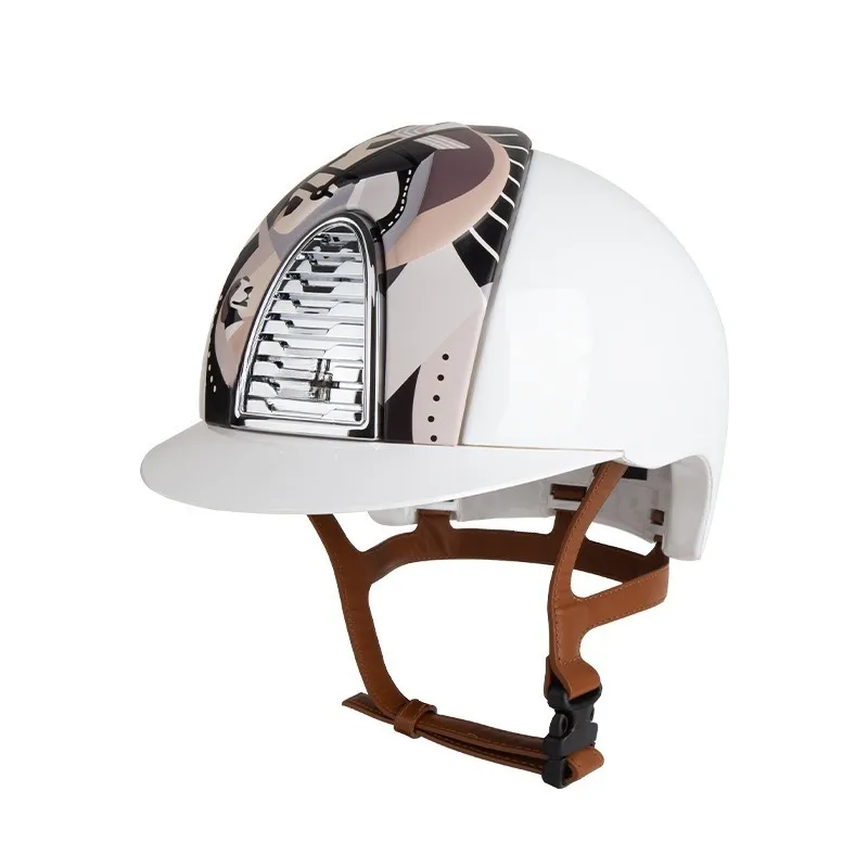 Equestrian helmet Riding helmet Horse hat Pegasus White glossy fantasy horse harness