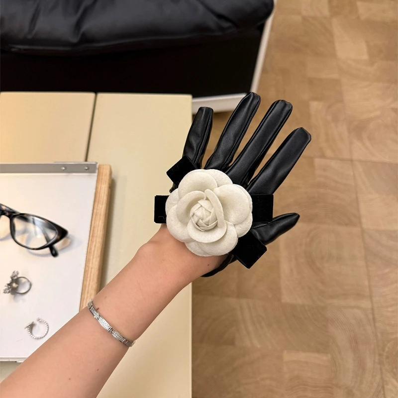 

Элитные кожаные перчатки из камелиевой кожи в корейском стиле, в стиле Хепберн, изысканные перчатки для платья, реквизит для фотосессий, свадебные перчатки для невесты