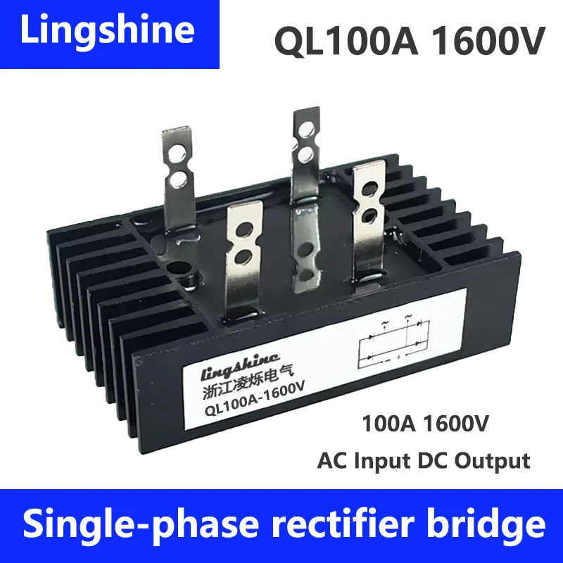 Single Phase Ql100A-16 Bridge Rectifier Factory Price 1000V 1200V 1400V 1600V New Original Bridge Rectifier Module