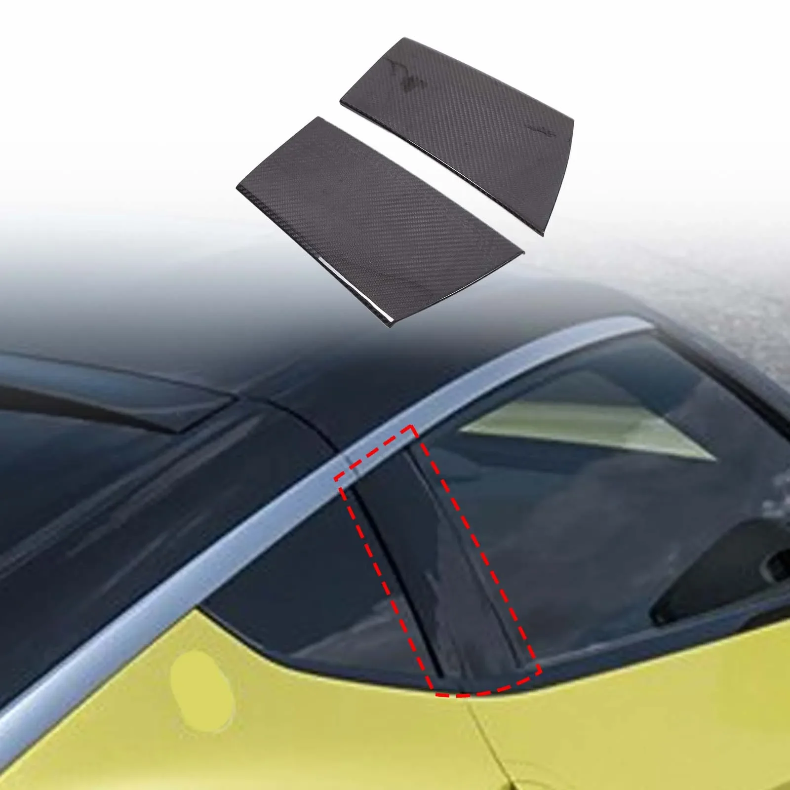 

Real Carbon Fiber For Nissan 400Z Car Styling Car Mid-Pole Decorative Board Sticker Car Exterior Protection Accessories 2Pcs
