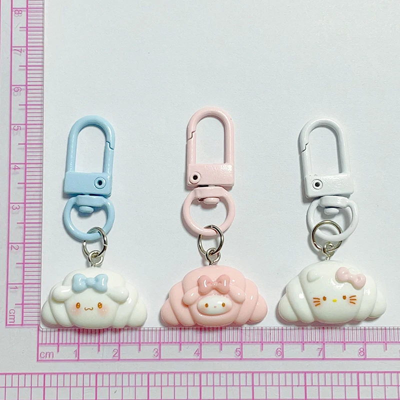 Sanrio-Llavero de Hello Kitty Kuromi para niños, muñeco de Anime de dibujos animados Kawaii, bonito gato, colgante para bolsos, regalos de cumpleaños