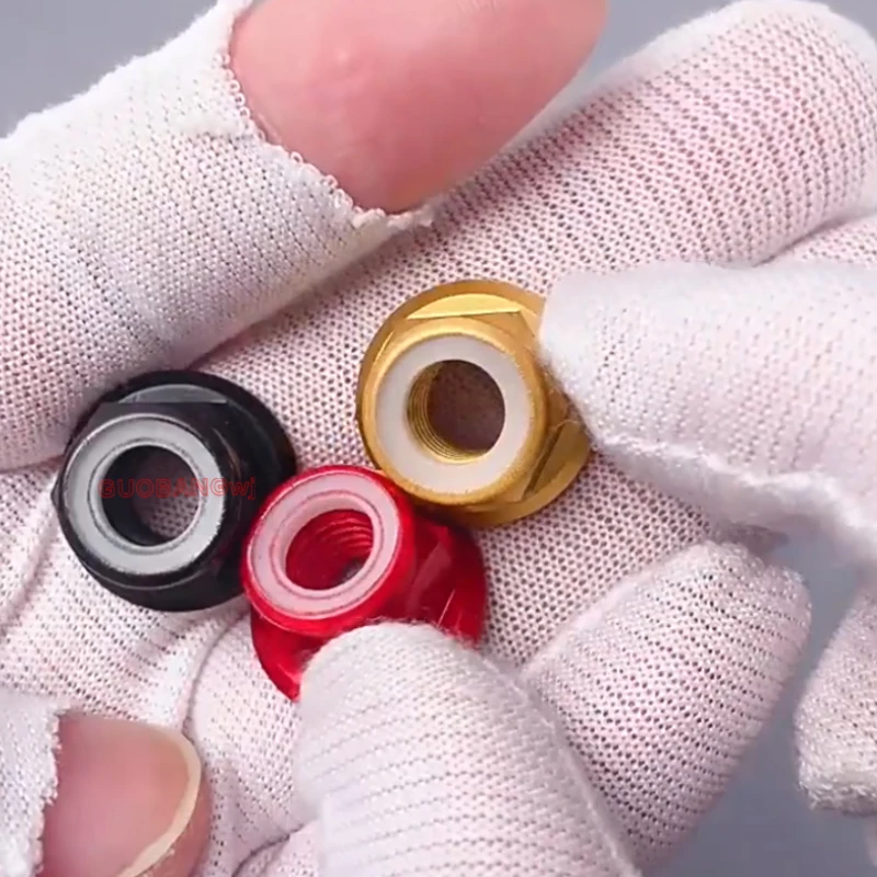 

5Pcs M2 M2.5 M3 Anodized Multi-Color Colourful Aluminum Hex Nylon Lock Nut Lock Self locking Back Nylon Ring Color Screws