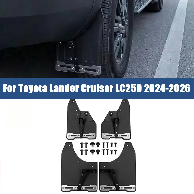 

For Toyota Lander Cruiser LC250 2024 2025 2026 4x4 Exterior Accessories Mud Flaps Guards Front & Rear 4Pcs Mudguards Fender
