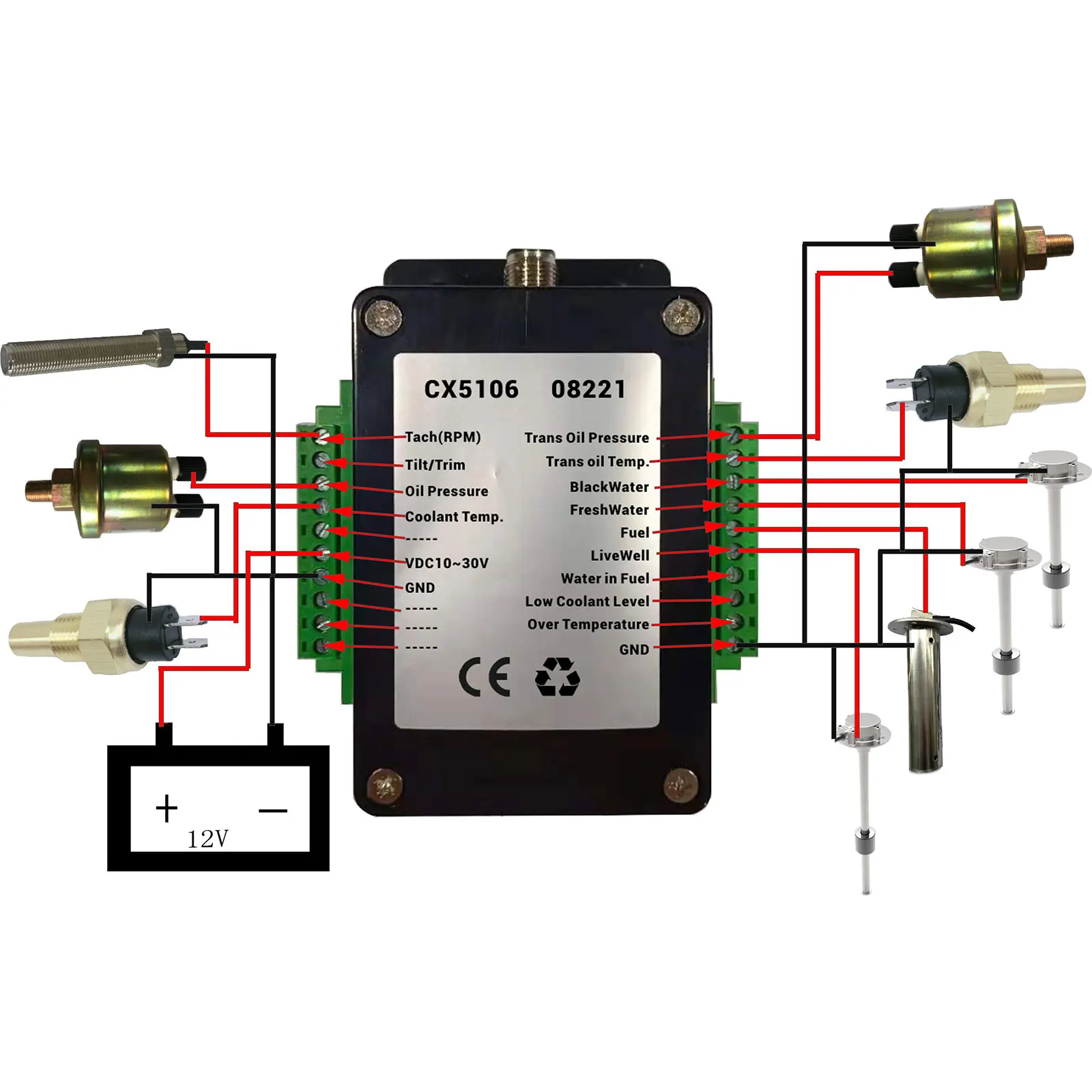 HD NMEA 2000 Starter Kit Balck NMEA2000 Converter For Marine Boat Yacht Tank Gauge CX5106 CX5010 0.5 Meter Line Accessories Tool