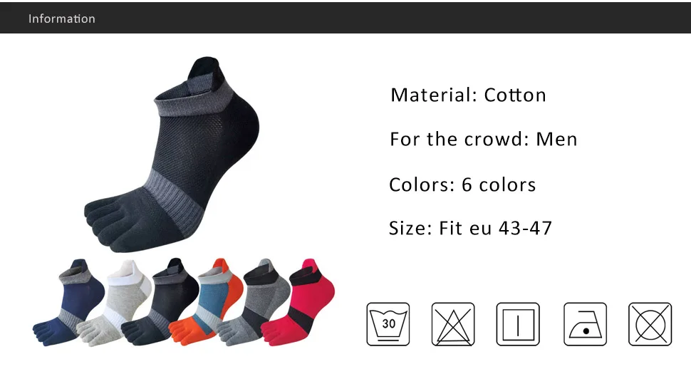 Große Zehensportsocken für Herren, Mesh, Business, schweißabsorbierend, flacher Mund, gestreift, Fitness, Reisen, 5-Finger-Socken, plus EU43–47 – Detail 1