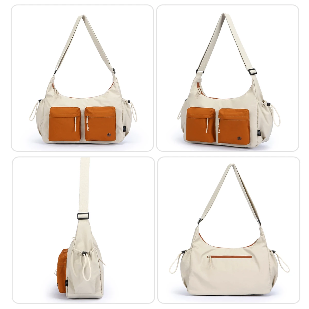 Wide Shoulder Strap Crossbody Canvas Bag, Large Capacity, Suitable for Women, Can Hold Tablet, Chest Bag, Casual Travel, Commuting, Single Shoulder Dumpling Backpack