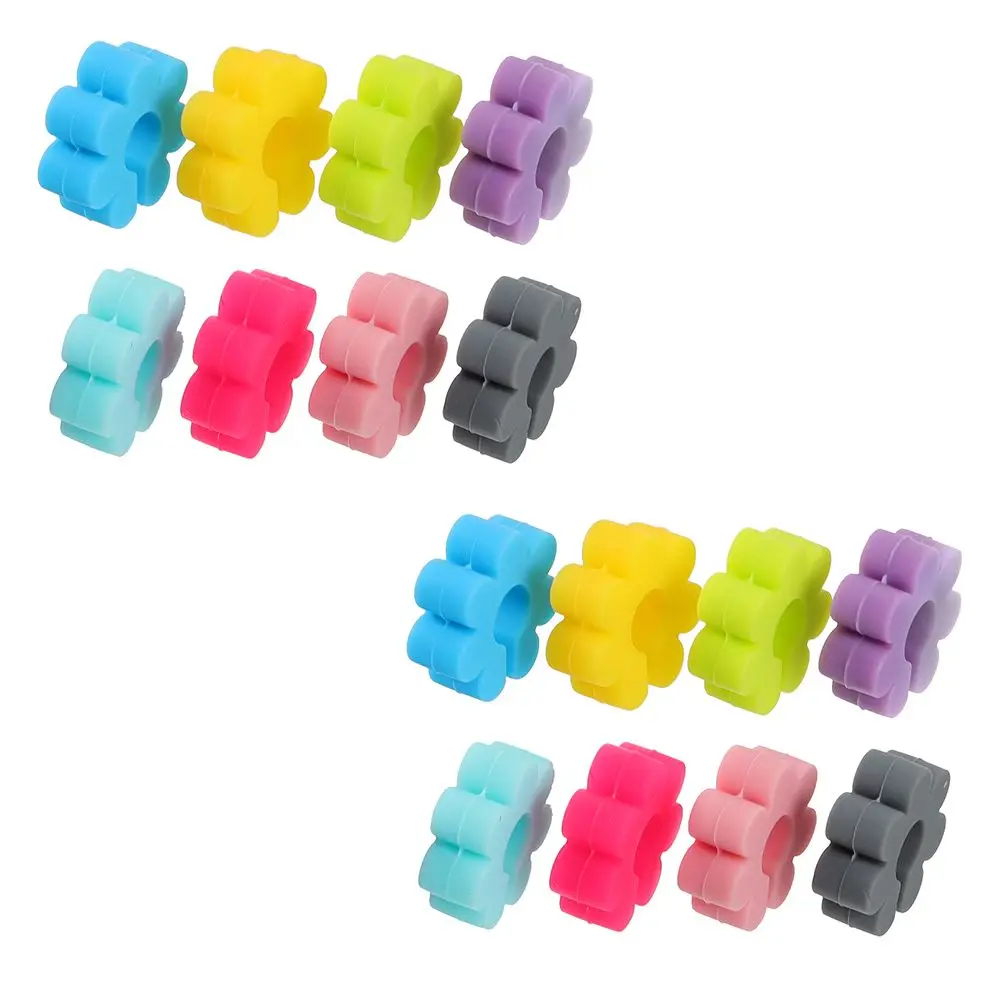 

16 Pcs Sucker Glass Marker Flower Drink Markers Silica Gel Flowers Cup Identifiers