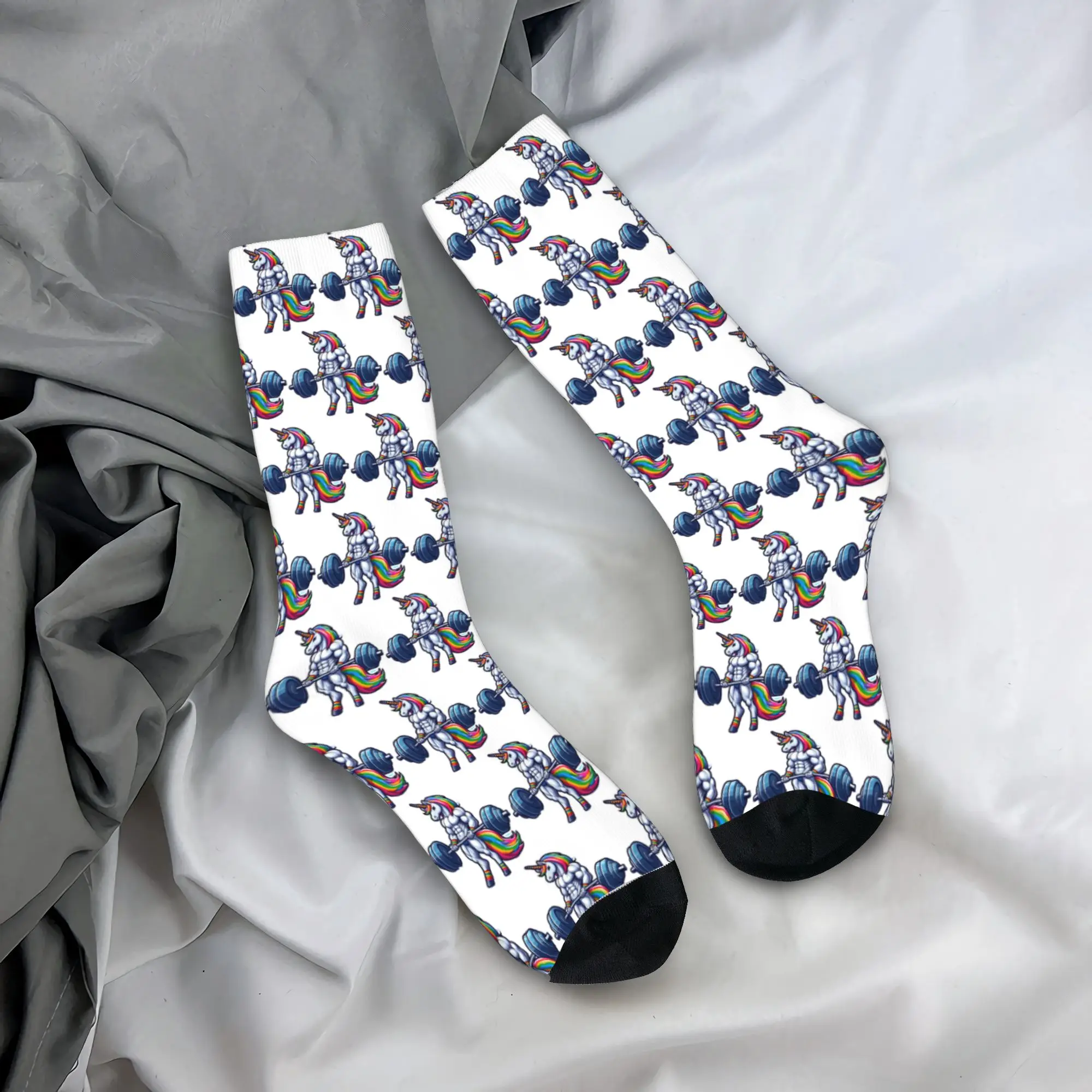

Носки All Seasons Crew Stockings The Snatch Weightlifting Unicorn, длинные носки в стиле Харадзюку, аксессуары для мужчин и женщин, рождественские подарки