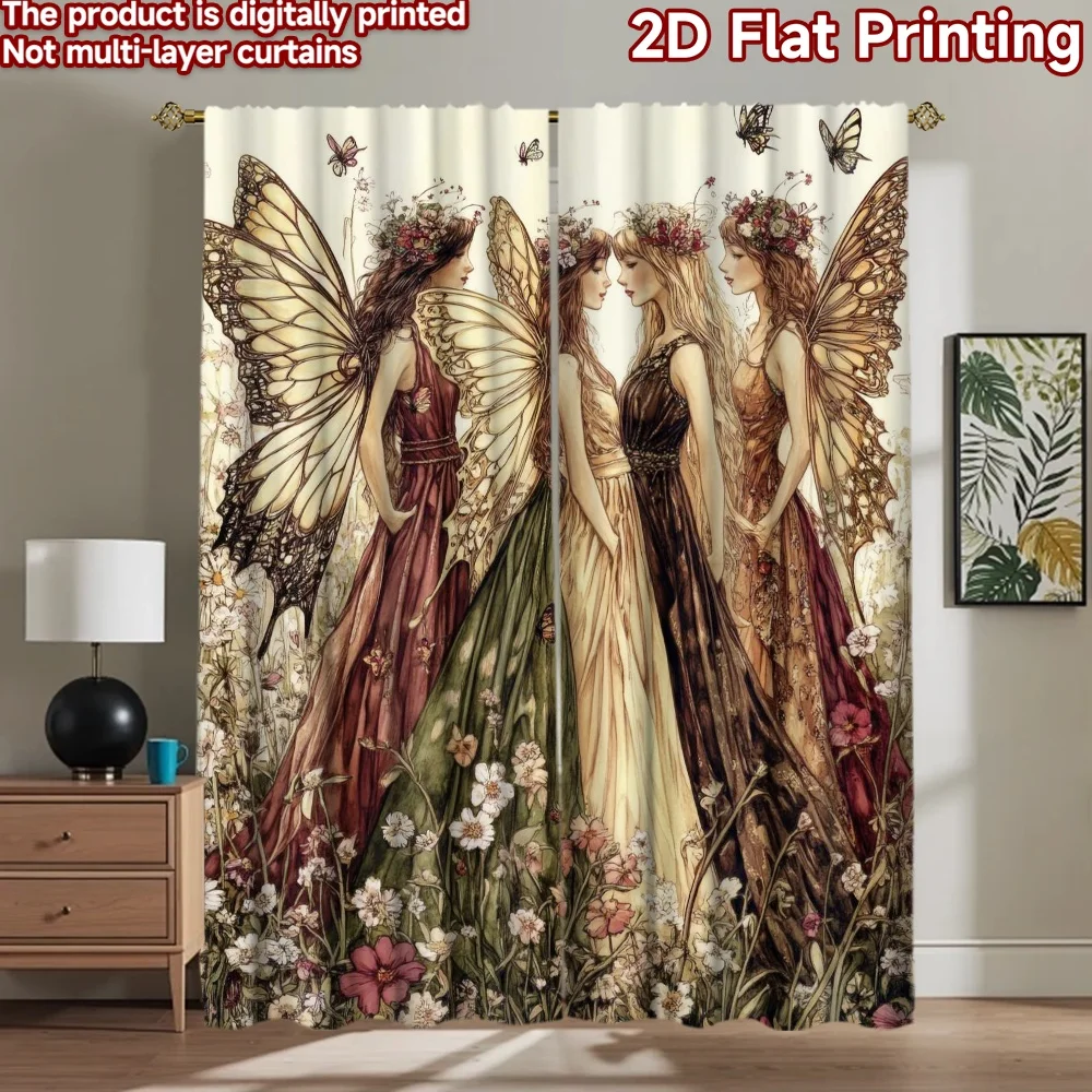 1 Stück 2D flacher Fotohintergrund, Party-Hintergrund, Schmetterling, geflügelte Feen, 100 % Polyester, für festliche Anlässe, für den Innenbereich