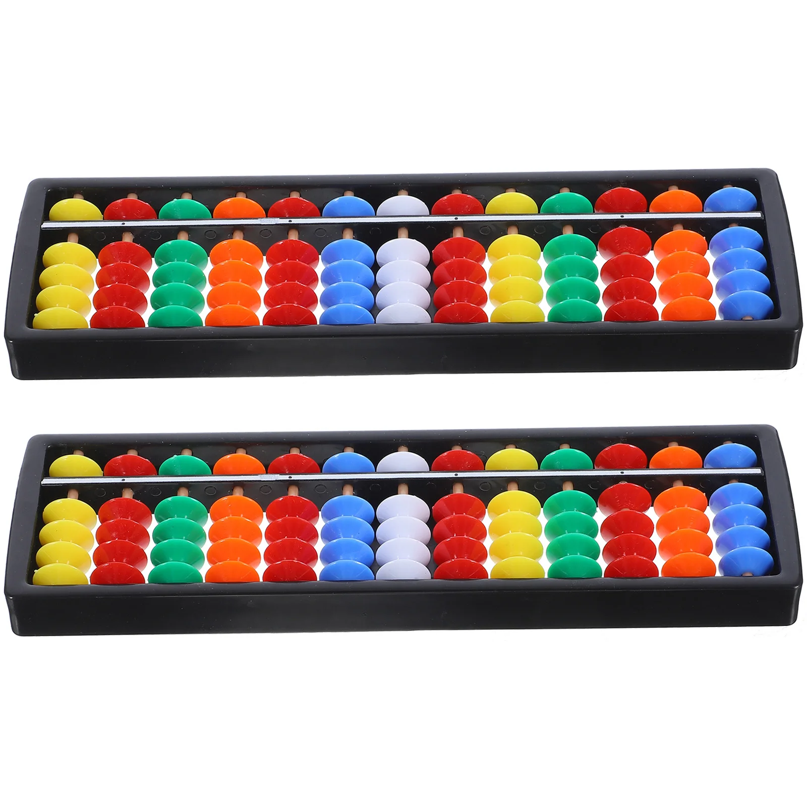 2Pcs Chinese Plastic Abacus Lightweight Easy Use Long Lasting Practical Abacus for Math Home Calculation