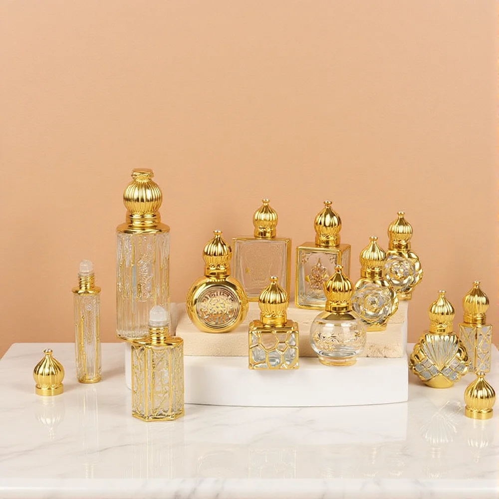 8~15ml Gold Plated Uv Rollerball Perfume Bottle Travel Portable Perfume Glass Sample Sub Bottled Essential Oil Roller Bottle