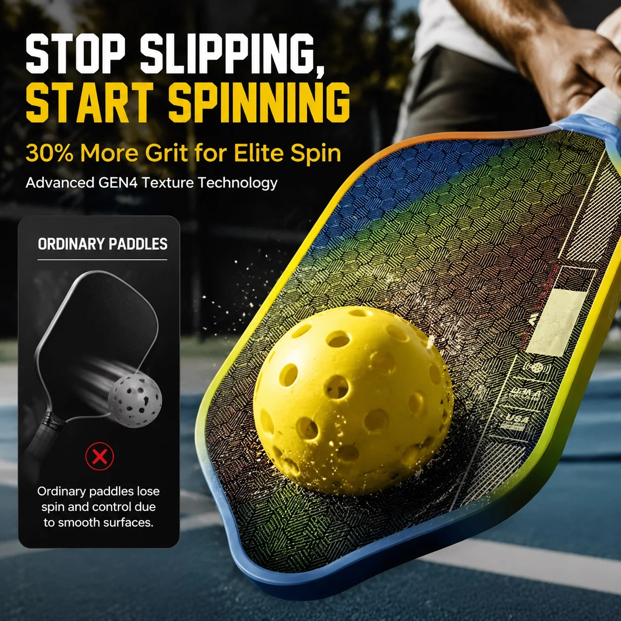SONGYI Extreme Spin Power Carbon Fiber Pickleball Paddle Pro Series Pickle Ball Racket for Aggressive Topspin Serves Roll Volley image 3