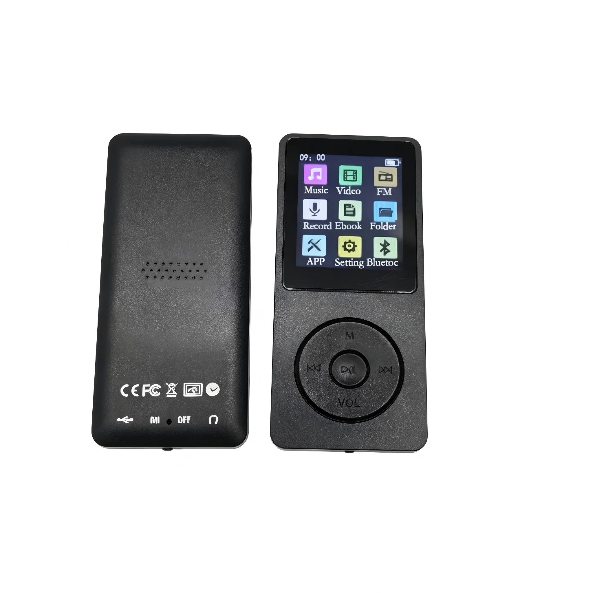 Reproductor MP3 Bluetooth Portátil con Pantalla LCD, Compatible con Radio FM, Música HiFi sin Pérdidas, Video, Libro Ele