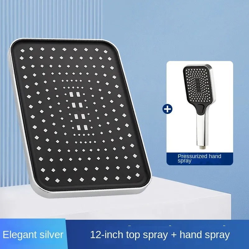 12 Inch Pressurized Shower Top Spray Shower Set Household Spray Head Large Panel 360° Rotating Shower Head Universal Bath Set