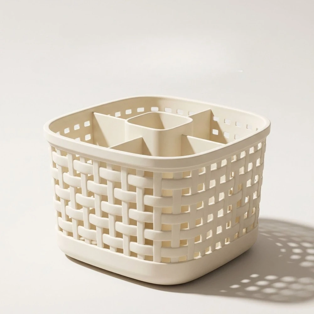 Multifunctional large-capacity cosmetic storage box Rotary storage box Organizing box Rattan desktop storage box Household