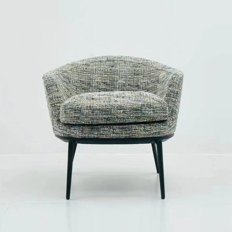 Light luxury hotel fabric single high-back sofa chair chair Nordic living room lounge chair