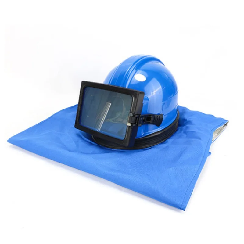 Air Conditioning Oxygen Supply Sandblasting Helmet Flat Glass Lens Sandblasting Cap One-piece Two-piece Sandblasting