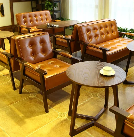 Card seat sofa coffee shop simple double western restaurant bar milk tea dessert shop reception negotiation chair