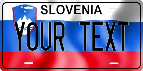 Slovenia Flag Wave License Plate Personalized Auto Bike Motorcycle Custom Tag Aluminum