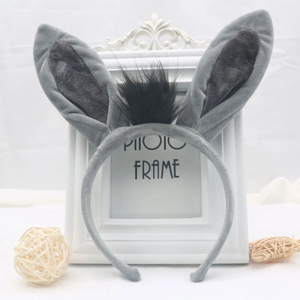 1 Zestaw Kostium Osła Rekwizyty Opaska na Głowę Zwierzęcia Ogon Cosplay Impreza Występ Akcesoria Pluszowe Kostiumy Zwierząt dla Dzieci Dorosłych Miękki