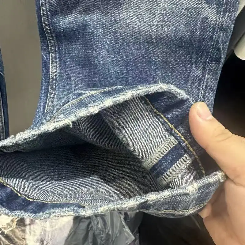 Fashion Autumn New Vintage Sophistication Cat's Whisker Distressed Straight-Leg Loose-Fit Hip-Hop Men's Women's 25SS Jeans