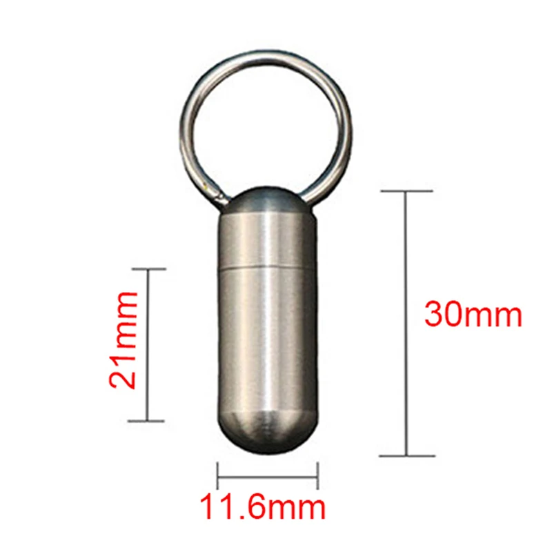 New Mini Waterproof Stainless Steel Sealing Bottle Outdoor EDC Survival Pill Box Container Casule Pill Bottle Tank Case