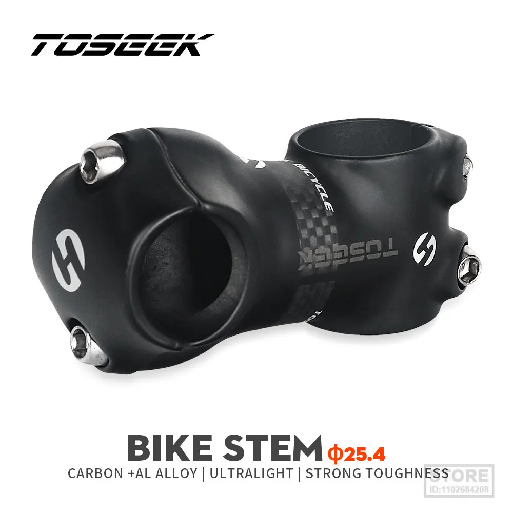 

Алюминиевый велосипедный руль TOSEEK Carbon Stem, 50/60/70/80 мм, 7 градусов, 25,4 матовый черный