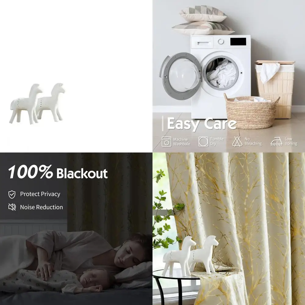 

Ветка дерева золотого и цвета слоновой кости 96, термоизолированные шторы для спальни, панели с люверсами в стиле фермерского дома