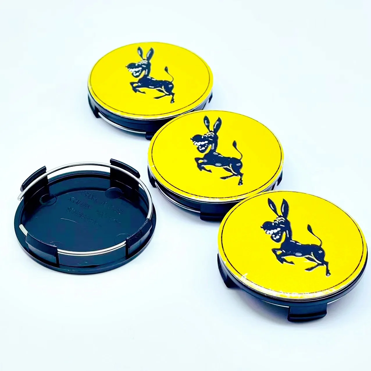

4pcs 3D 65mm Funny Spoof Prank Donkey Car Wheel Center Hub Rim Cap Styling Cover Donkey Badge sticker Decals Styling accessories