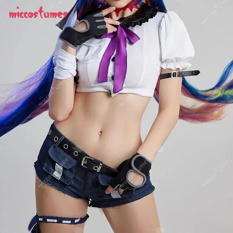 

25COSMiccostumes Women's Stocking Police Officer Cosplay Costume Top and Shorts Set with Complete Accessories