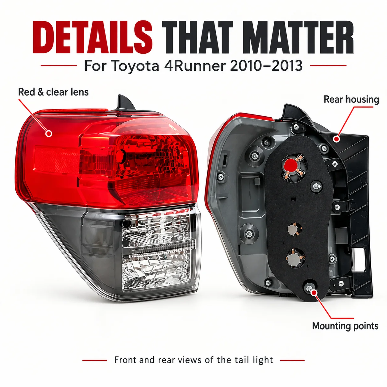 FOR Toyota 4Runner 2010 2011 2012 2013 Rear Tail Light Assembly Left Right Taillamp Brake Turn Signal Reverse Lamp