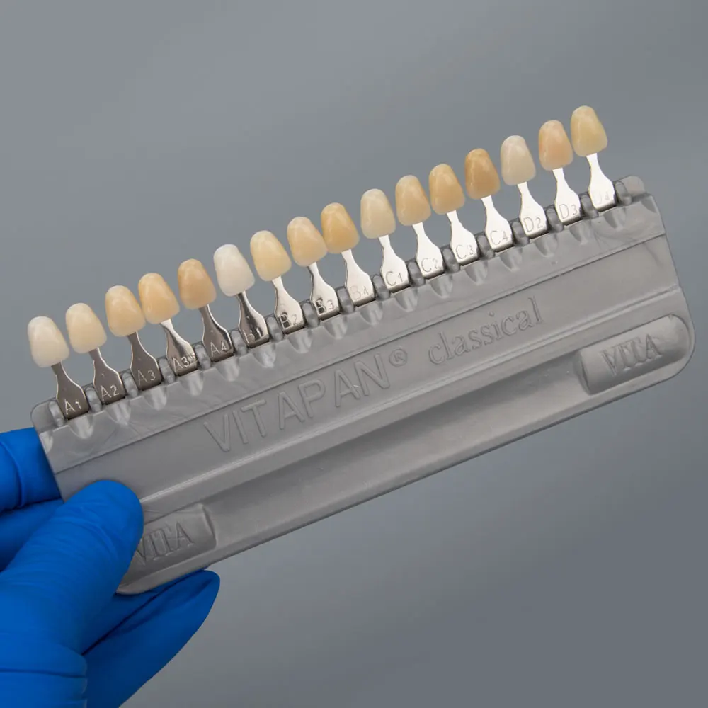 VITA Zahnfarbschlüssel 16 Farben Zahnmedizinische Ausrüstung Zahnaufhellung Porzellan VITAPAN Zahnmodell Colorimetro Dentalplatte – Detail 2