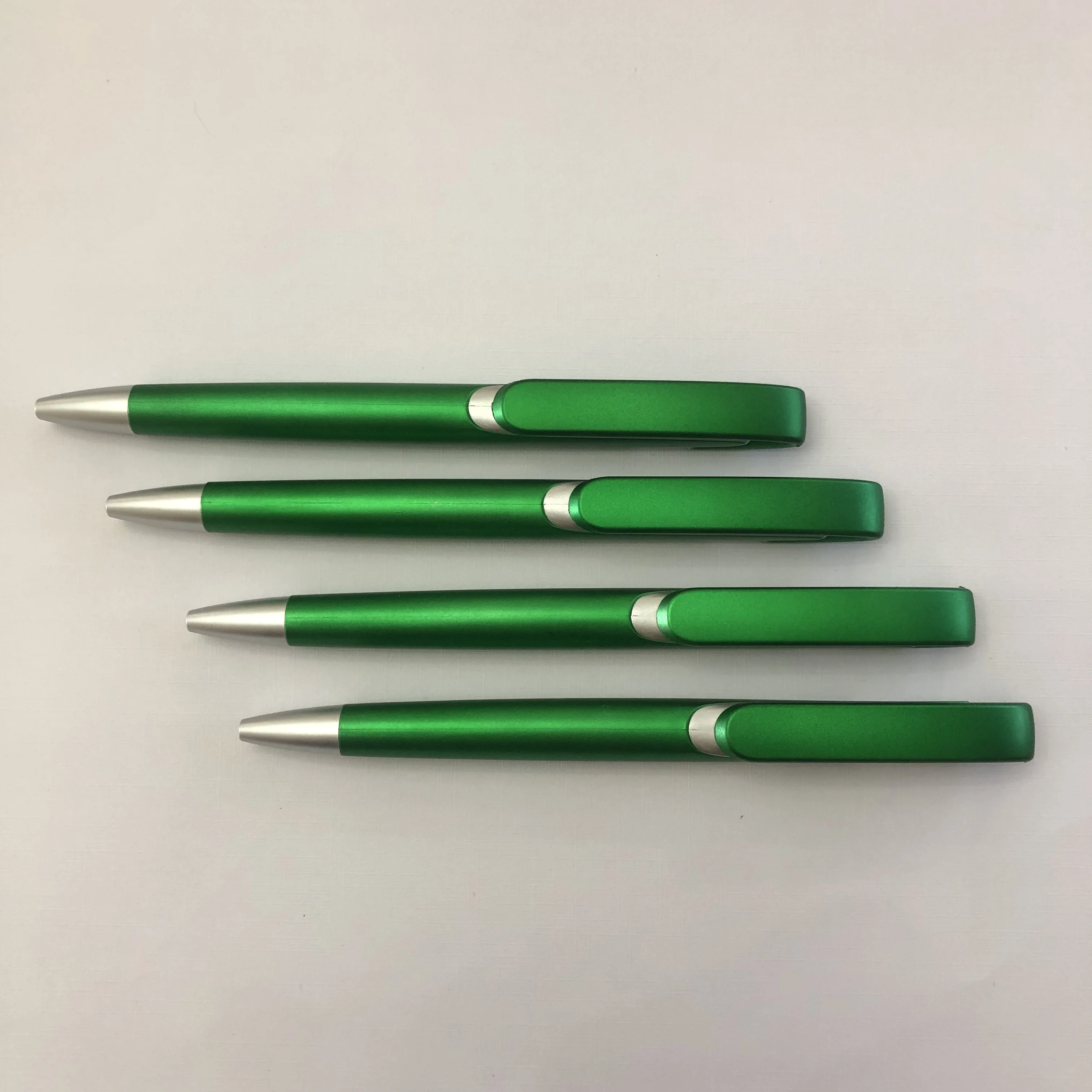 Hot selling dark green click plastic ballpoint pen brand custom logo gift advertising pen