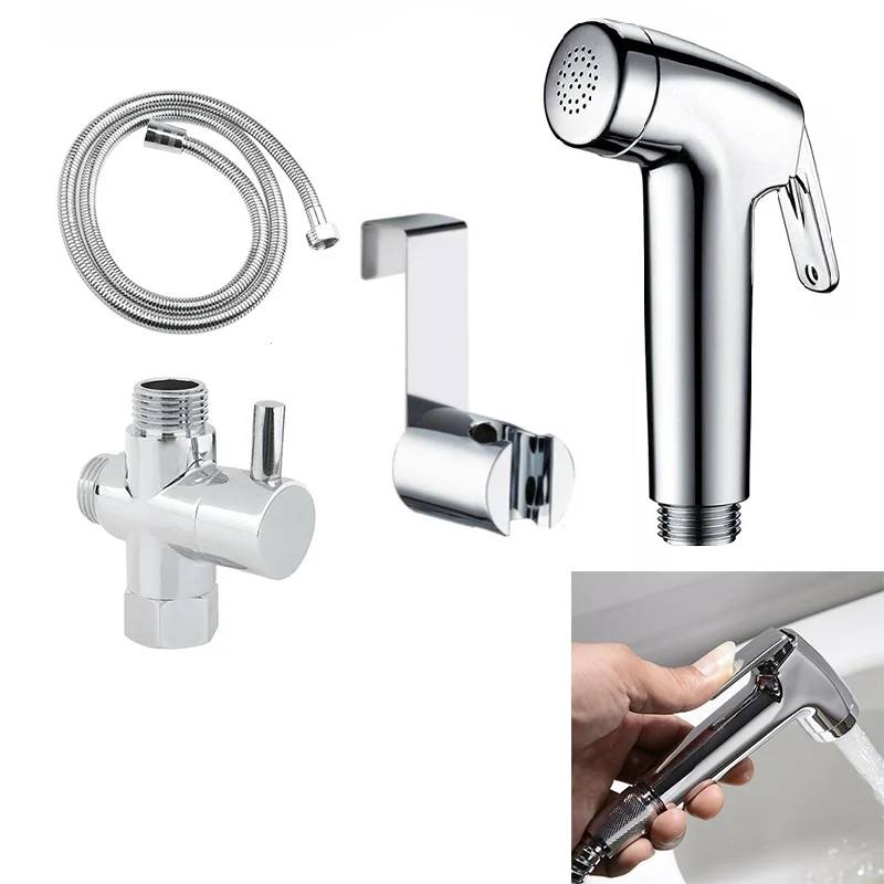 Flexible Diaper Sprayer for Bathroom with 1.5m Reinforced Hose and Wall Mounted Bracket for Convenient Storage and Use