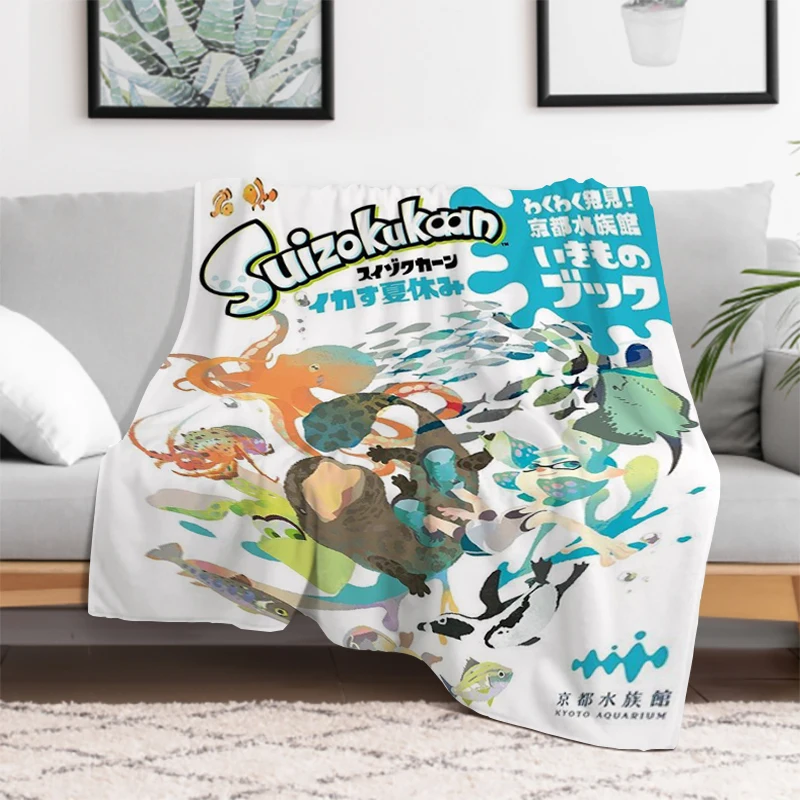 Game S-Splatoon 3 Movie Sticky Throw Knitted Blanket Fluffy Microfiber Bedding Bed Blankets & Throws Knee Sofa Decorative Fleece