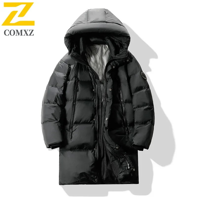 

COMXZ Classic Bread Jacket Men Hooded Solid Color High Quality Windproof Handsome Work Padded Jacket High End Men's Clothing