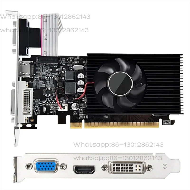 GT730 4GB DDR3 128Bit Graphics Card with Cooling Fan Low Profile Graphics Card for Office/Home Entertainment PC Games