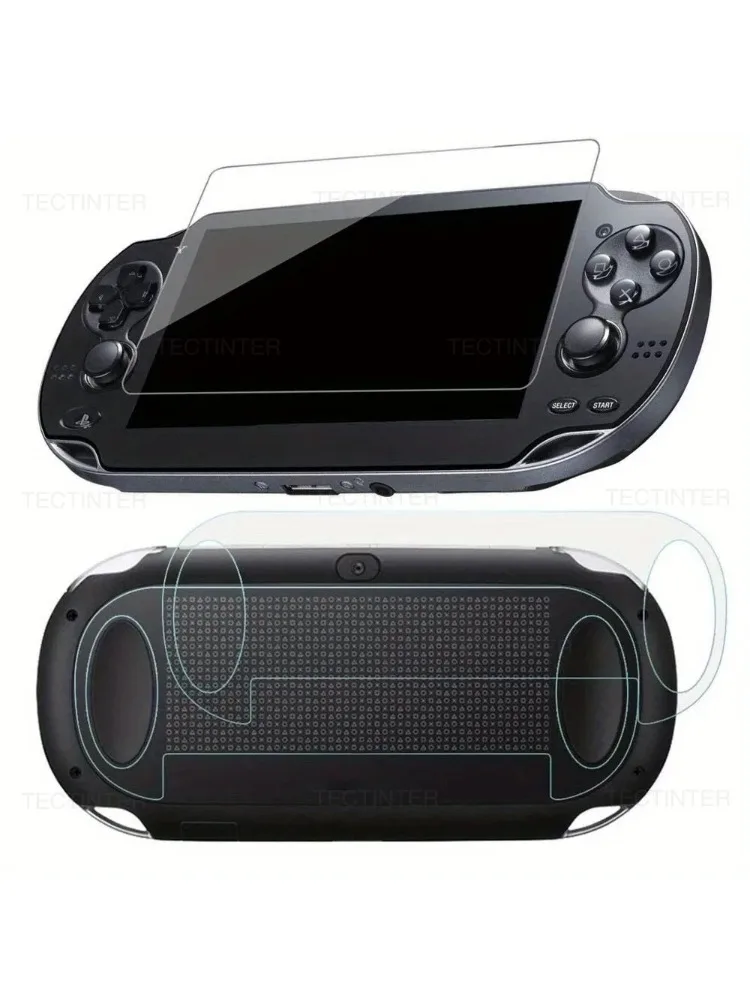 Displayschutzfolie für Sony PS Vita PSV 1000 Vorderseite aus gehärtetem Glas + Rückseite aus klarem Full-HD-Schutzfilm für PSV 2000 Handheld