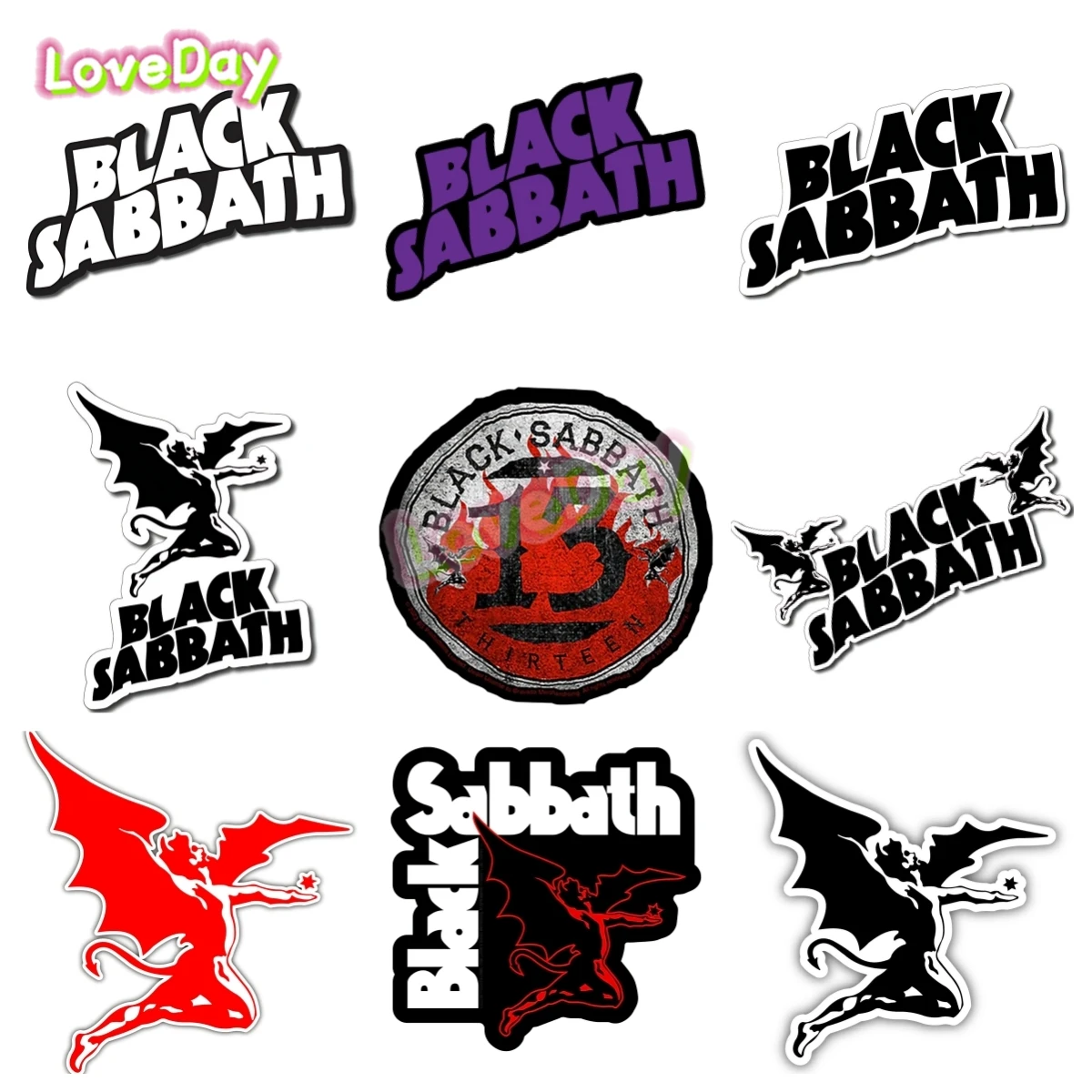 

Heavy Metal Music Band Vinyl Black Sabbath’s Band Logo Car Sticker Angel Ozzy Decal Auto Motorcycle Luggage Decoration Sticker