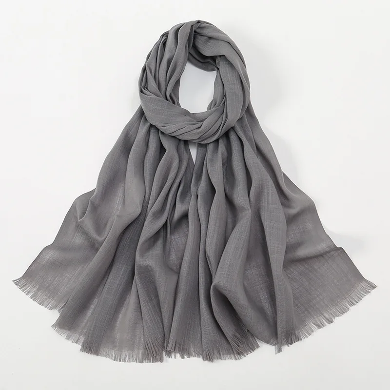 Soft Bamboo Cotton Scarf Women Girls Students Summer New Solid Color Scarves Lady Viscose Shawl Spring Female Wrap Shawls