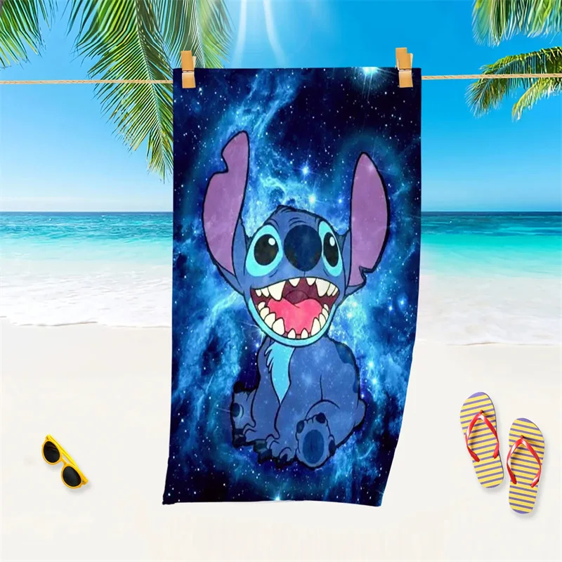 

Stitch Cartoon Beach Towel Soft Women Bathroom Shower Large Beach Microfiber Travel Picnic Pool Cute Towel Dry Quick for Kid