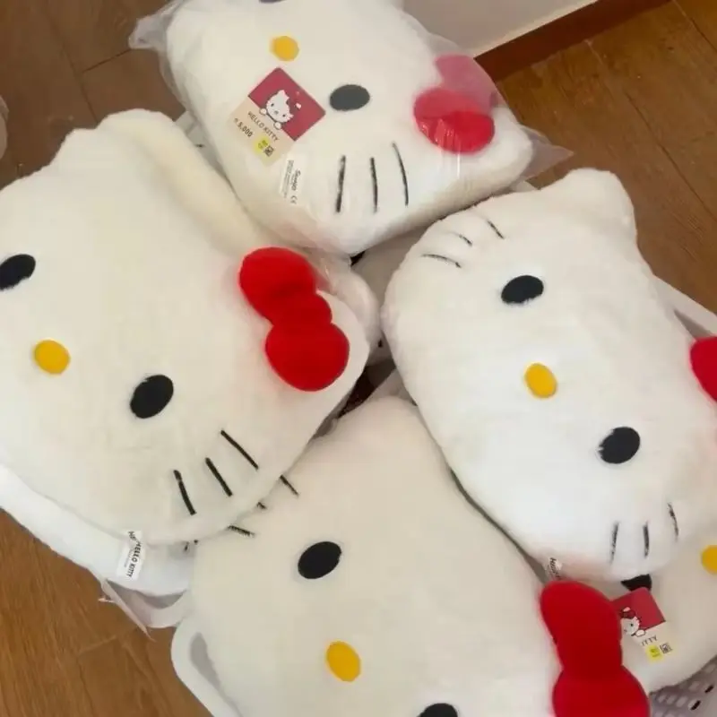 Olá kitty anime sanrio bonito dos desenhos animados cabeça travesseiro de pelúcia sofá almofada cabeceira carro nap travesseiro presentes aniversário menina