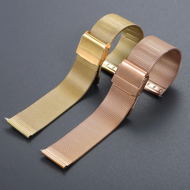 

18mm 20mm 22mm Quick Release 0.4 Thicken Milanese Watch Strap Replacement for Universal Waterproof Watch Band Bracelet Accessory